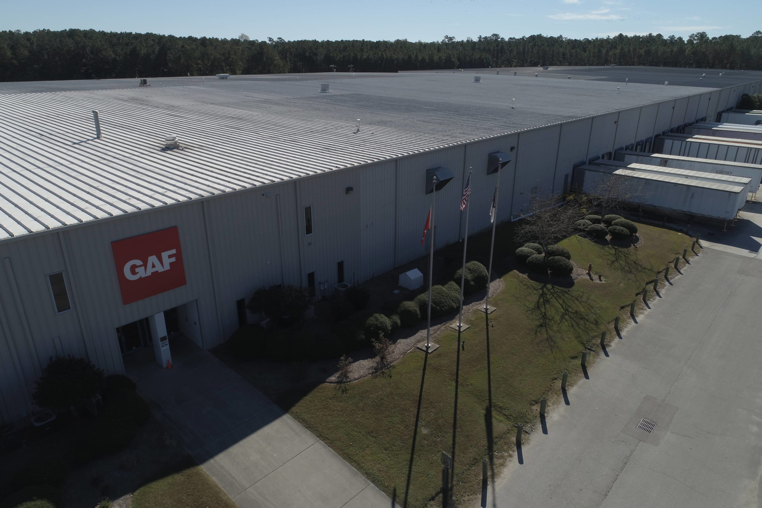 Commercial warehouse roof repairs in Wilmington, NC.