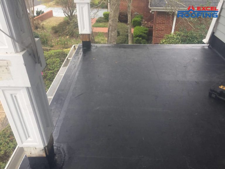 New EPDM roof membrane replacement on a deck in Wilmington, NC.