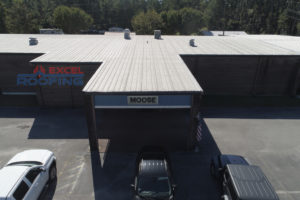 Metal roof replaced on a commercial building in Wilmington, NC.