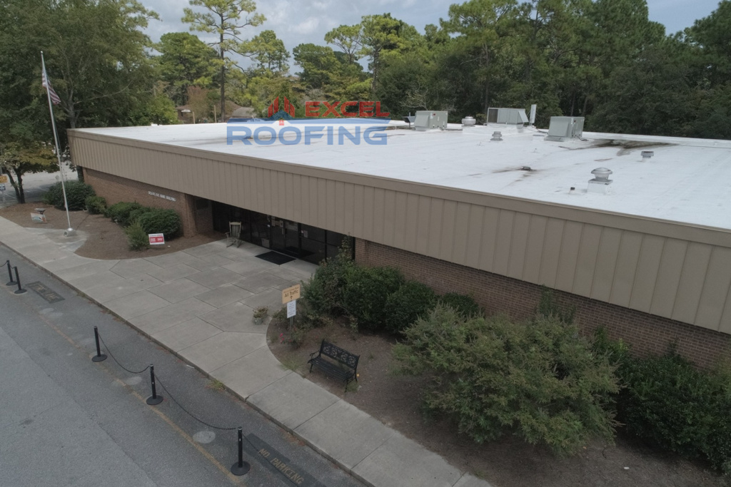 TPO roof with insulation and metal roof on a community center in Wilmington, NC.