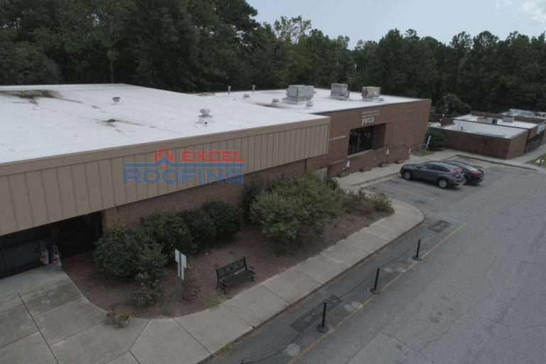 Flat TPO roof and metal roof on a community center in Wilmington, NC.