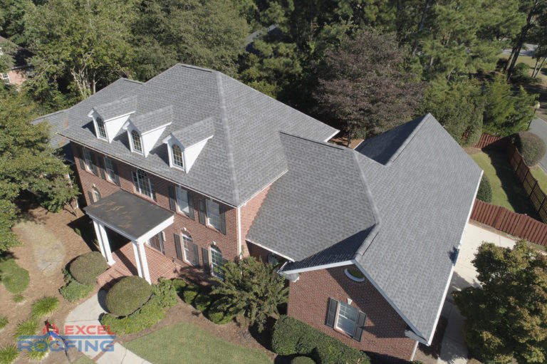 Shingle roof with dormers