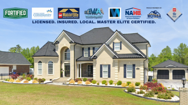Luxury home with black fortified roof installed by Excel Roofing Company in Wilmington NC